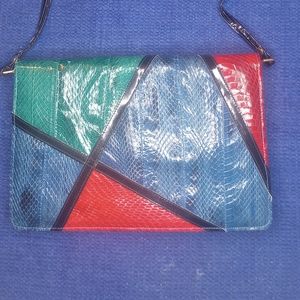 80s snakeskin clutch